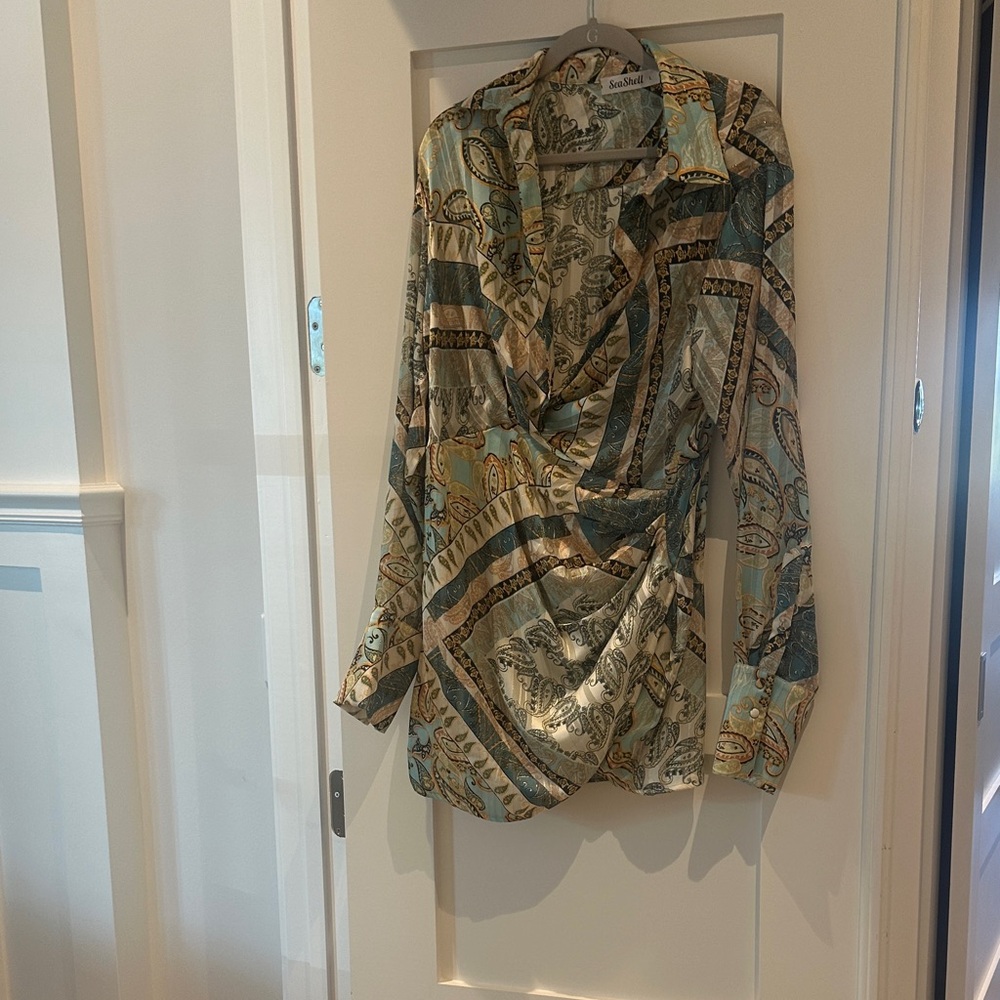 SeaShell Paisley Long Sleeve Dress